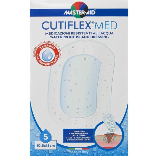 Master Aid Cutiflex Med Waterproof Island Dressing 10.5x15cm Αδιάβροχα Μετεγχειρητικά Επιθέματα 5 Τεμάχια